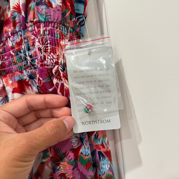 Collective Concepts Nordstrom Floral Tropical Flutter Short Sleeve Dress - Picture 9 of 9